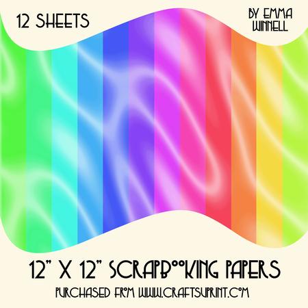 12 Sumptuous Satin Scrapbook Papers - Brilliant Brights