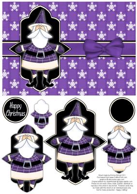 Sweet Santa Pyramage Card - Violet