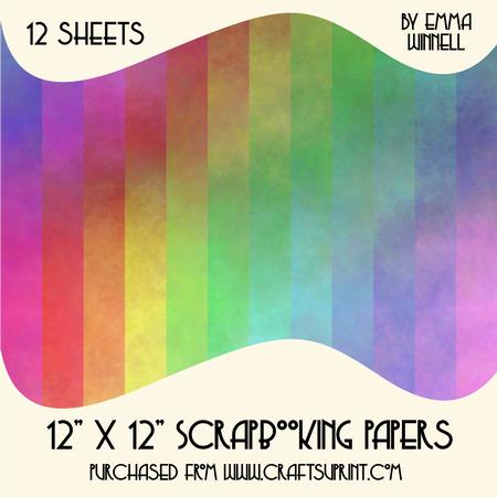 12 Faerie Fog Scrapbook Papers - Brights