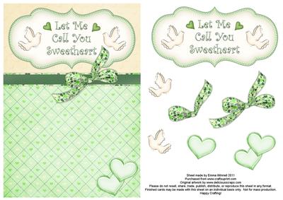Let Me Call You Sweetheart Decoupage Card - Pistachio