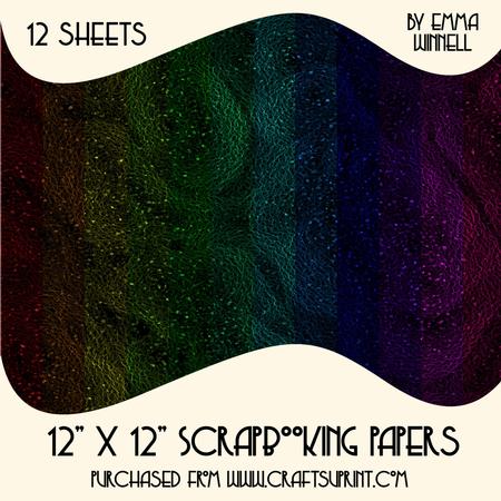 12 Sparkling Snakeskin Scrapbook Papers - Gorgeous Jewels