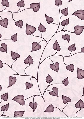 Love Grows Backing Paper - Aubergine & Lavender Blush