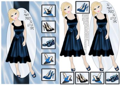 So Many Shoes So Little Time Decoupage Card - Baby Blue