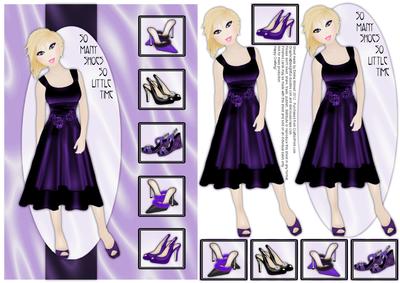 So Many Shoes So Little Time Decoupage Card - Purple