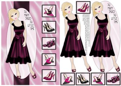So Many Shoes So Little Time Decoupage Card - Pink & Plum