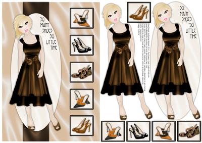 So Many Shoes So Little Time Decoupage Card - Peach