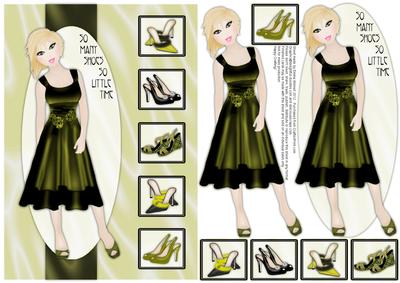 So Many Shoes So Little Time Decoupage Card - Lemon & Olive