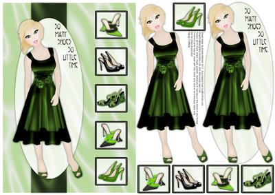 So Many Shoes So Little Time Decoupage Card - Lime & Emerald