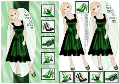So Many Shoes So Little Time Decoupage Card - Spring Green