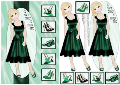 So Many Shoes So Little Time Decoupage Card - Mint