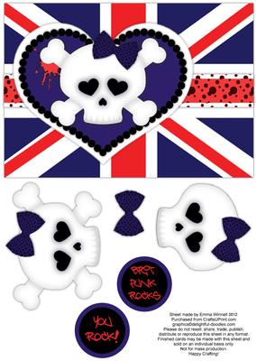 Punk Love - Gb Rocks - Navy, Red & White