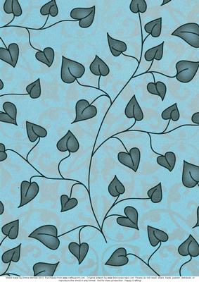 Love Grows Backing Paper - Sky & Cerulean Blue