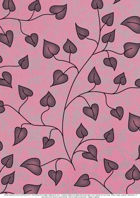 Love Grows Backing Paper - Puce and Aubergine
