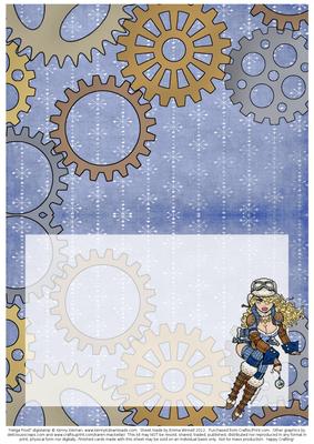 Helga Frost - A5 Winter Wishes Insert - Blue & Brown
