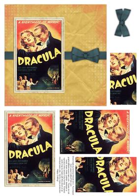 Vintage Dracula Poster Pyramage 6x6 Card Front