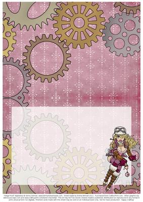 Helga Frost - A5 Winter Wishes Insert - Pink & Brown