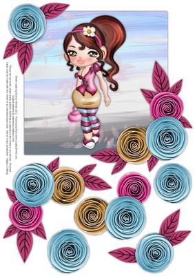 Sassy Teen 8x8 Decoupage Optional Extras - Pink & Blue