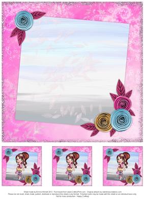 Sassy Teen 8x8 Insert & Tags - Pink & Blue