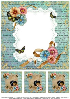 Vintage Lady in Lace Frame Insert & Tags
