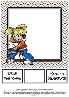 Anime Dj - Insert & Greeting Banners - Orange & Blue