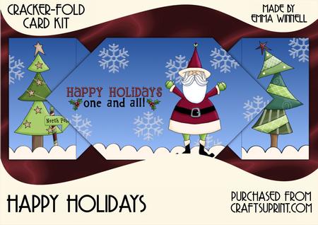 Happy Holidays Santa - Cracker-fold Dl Card Kit & Envelope
