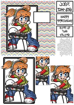 Anime Dj - 6x6 Pyramage Card - Khaki Green & Red