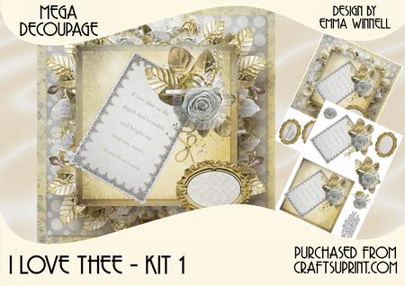 I Love Thee - Mega Decoupage 8x8 Mini Kit 1