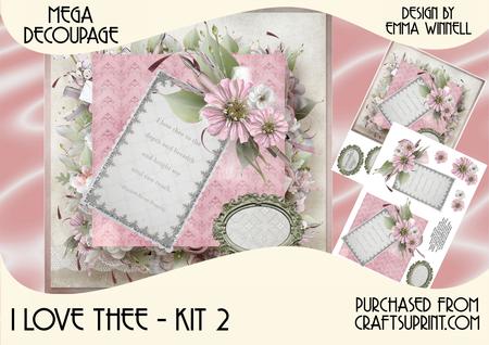I Love Thee - Mega Decoupage 8x8 Mini Kit 2