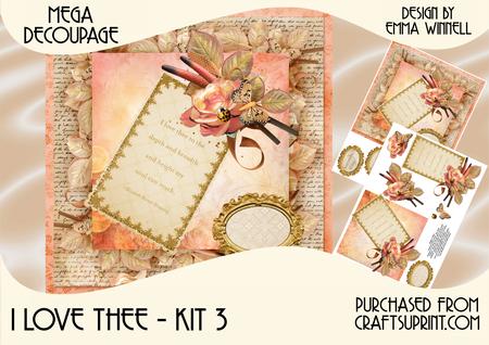 I Love Thee - Mega Decoupage 8x8 Mini Kit 3