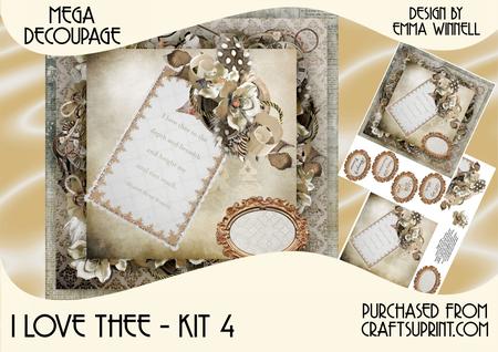 I Love Thee - Mega Decoupage 8x8 Mini Kit 4