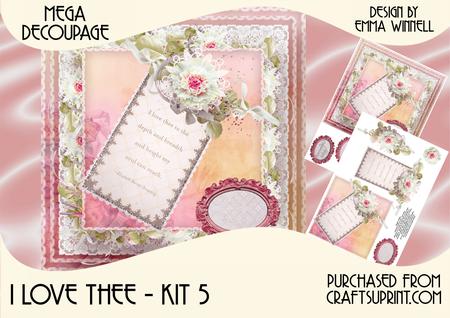 I Love Thee - Mega Decoupage 8x8 Mini Kit 5