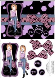 Shopping-mad Teen Decoupage - Lilac & Plum