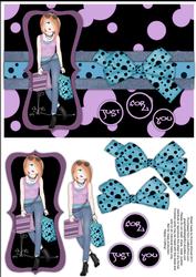 Shopping-mad Teen Decoupage - Lilac & Blue