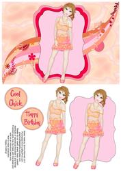 Music-mad Teen Decoupage - Red & Peach 2