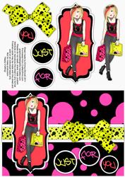 Shopping-mad Punk Teen Decoupage - Red, Pink & Yellow
