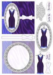 Sophisticated Dress Decoupage Card Front and Insert - Blue 2