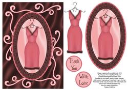 Sophisticated and Swirly Dress Decoupage - Salmon