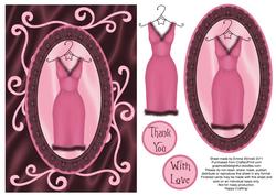 Sophisticated and Swirly Dress Decoupage - Pink
