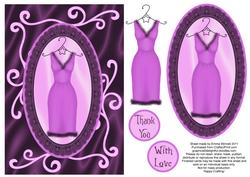 Sophisticated and Swirly Dress Decoupage - Lilac
