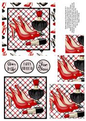 Stilettos, Perfume & Lipstick Pyramage - Red & Black