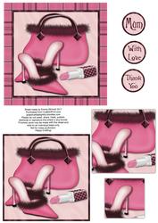 Sophisticated Shoes, Handbag and Lipstick Pyramage - Pink
