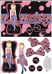 Shopping-mad Teen Decoupage - Dusky Pink
