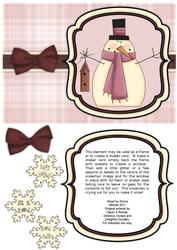 Snowman with Birdhouse Shaker Card - Dusky Pink