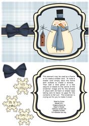 Snowman with Birdhouse Shaker Card - Powder Blue