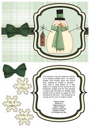 Snowman with Birdhouse Shaker Card - Pistachio