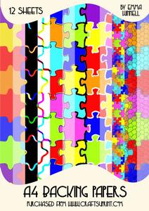 12 Autism Awareness A4 Backing Papers - Brights