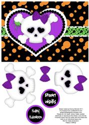 Girly Skull and Crossbones Decoupage - Halloween 1