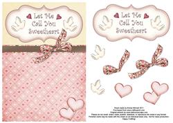 Let Me Call You Sweetheart Decoupage Card - Pink