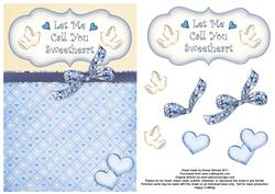 Let Me Call You Sweetheart Decoupage Card - Baby Blue