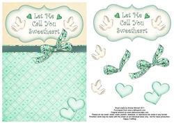 Let Me Call You Sweetheart Decoupage Card - Aqua